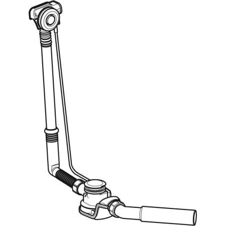 150.757.21.1 Слив-перелив для ванны Geberit с системой нажатия PushControl, d52, высота 60 см, с декоративным комплектом и соединительным коленом Geberit  - Вид №1