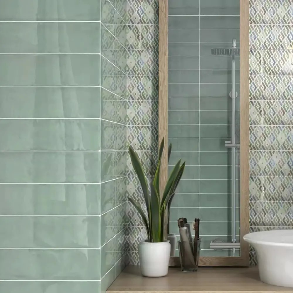 Керамическая плитка Kerama Marazzi Монпарнас для стен в сочном зеленом цвете 86360069 STLM-0068073