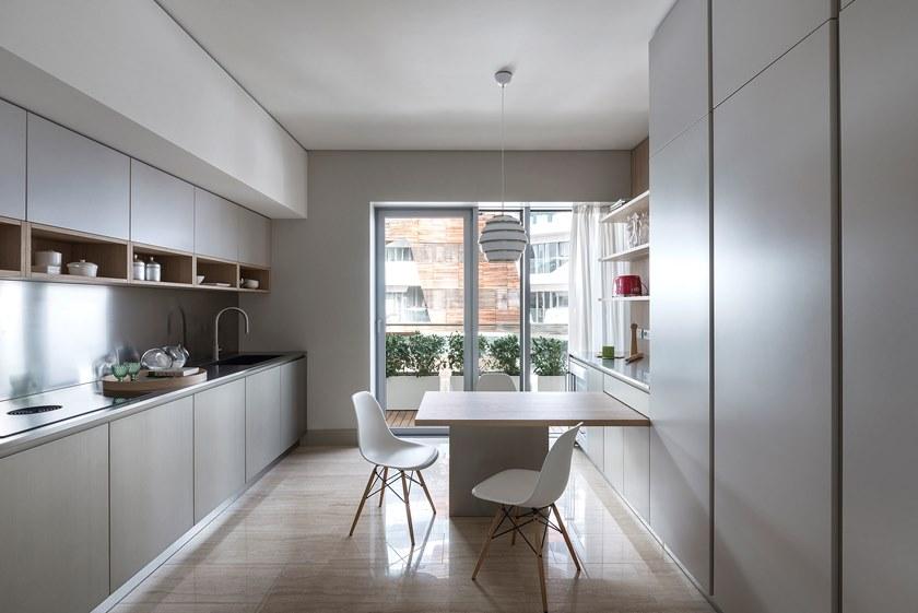 TM Italia Cucine Двухсторонняя линейная кухня с консольным столом K6 sun-id-1478858 - Вид №8