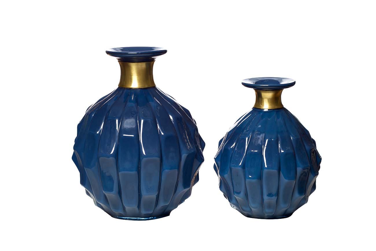 Ваза B&G 17*22 GARDA DECOR - 033973 Синий  - Вид №1