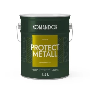 91636890 Грунт-эмаль по ржавчине 3 в 1 Komandor Protect Metall глянцевая белая база А 4.5 л STLM-1341269