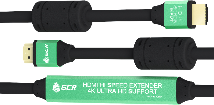 GCR-50751 кабель активный 30.0m hdmi 2.0, high speed 19m/19m с усилителем, черный, тройной экран Greenconnect Santreyd  - Вид №2