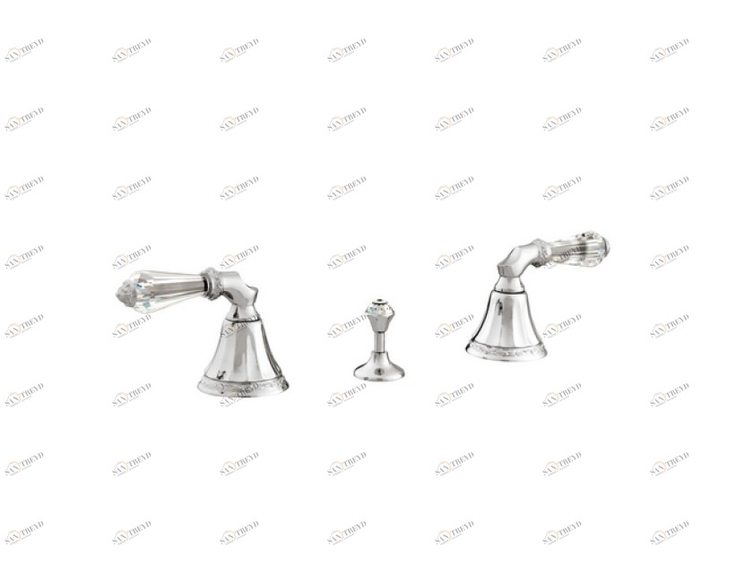 058622.F00.62 Биде с тремя отверстиями и кристаллами сваровски Сатин никель Mestre Adriatica