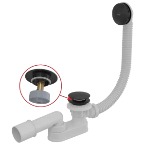 Сифон для ванны CLICK/CLACK, черный-мат