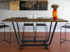 ALMA DESIGN Высокий стол из стали и дерева Paloalto