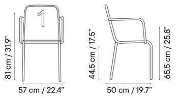 iSimar Садовый стул из стали с подлокотниками Number 8120 - Вид №2