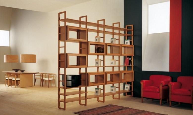 Morelato Книжный шкаф двусторонний вишневый Zero Art. 3413 - Вид №1