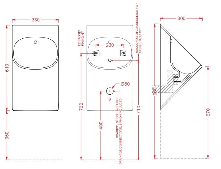Подвесной писсуар ArtCeram La Fontana 2.0 ARCH-00079352 - Вид №1