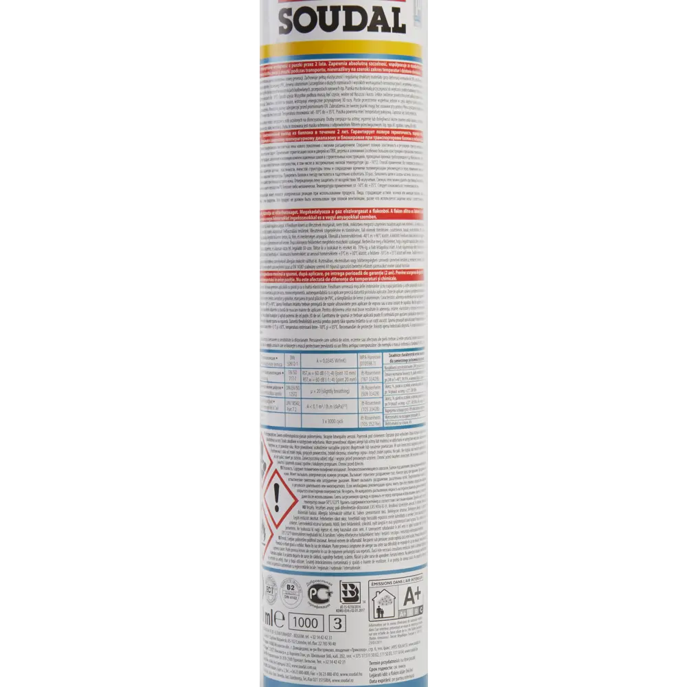 Пена монтажная пистолетная Soudal суперэластичная всесезонная 750 мл STLM-2113247 - Вид №3