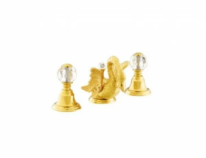 039141.000.00 Раковина с тремя отверстиями и кристаллами Swarovski Золото 24К