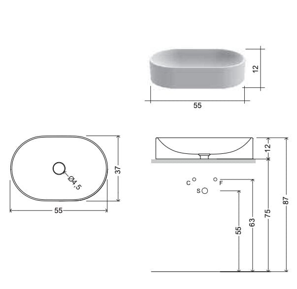 Керамическая столешница овальная раковина Nic ARCH-00049958 - Вид №10