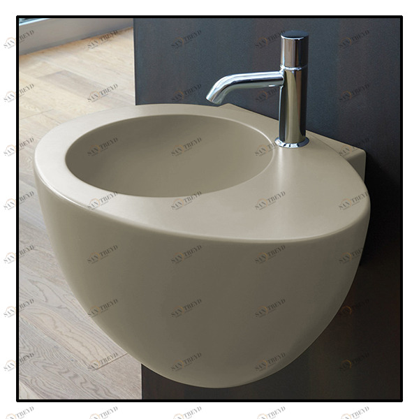 LGLS70LN Подвесная раковина настенная овальная Ceramica Cielo  бежевая 