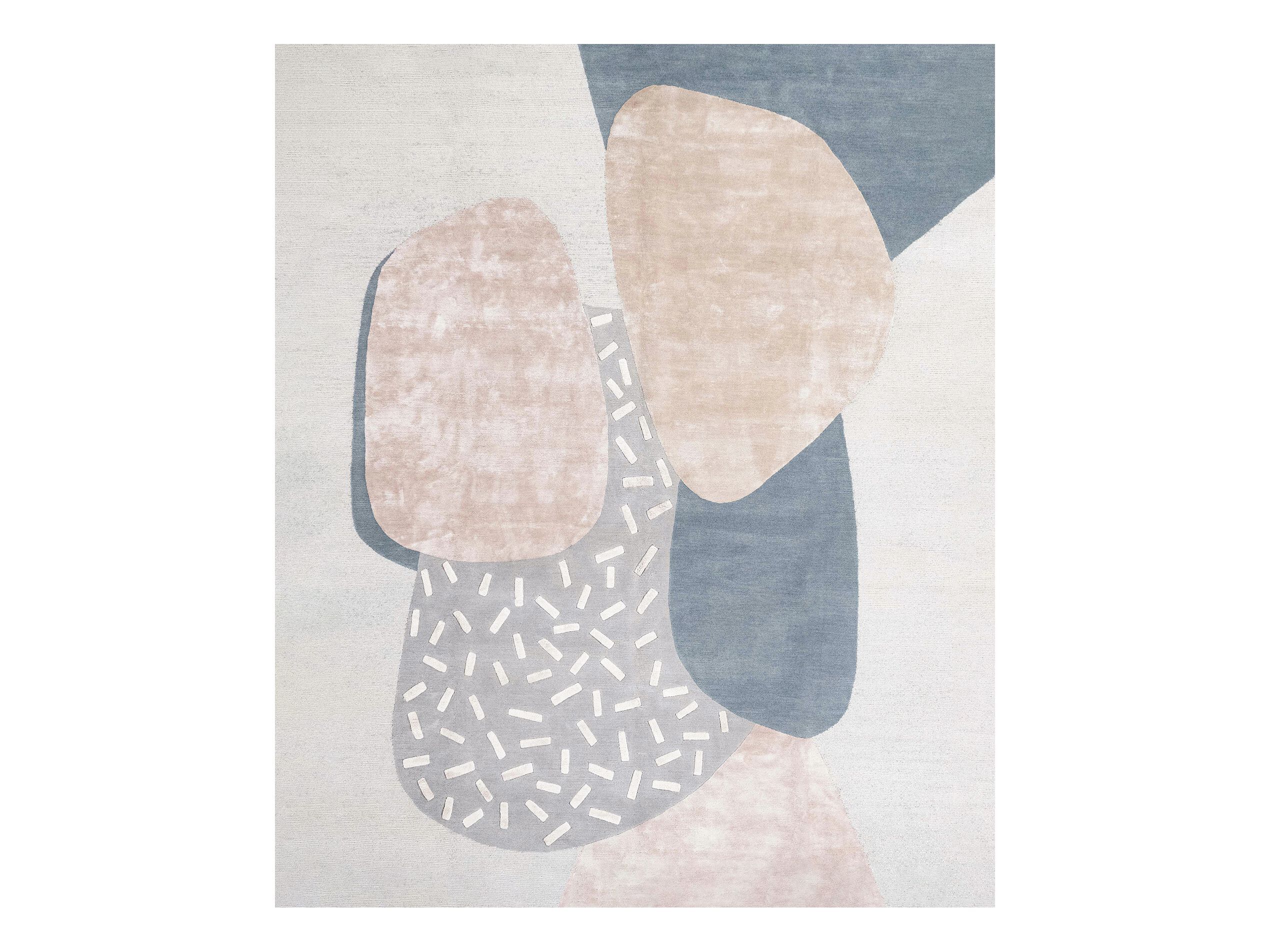 Прямоугольный ковер ручной работы из шерсти и шелка Tapis Rouge абстракция ARCH-00033145