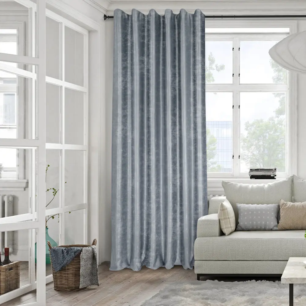 Штора на ленте Soft 160x280 см цвет серо-голубой 89376226 STLM-2166508 MIAMOZA  - Вид №5