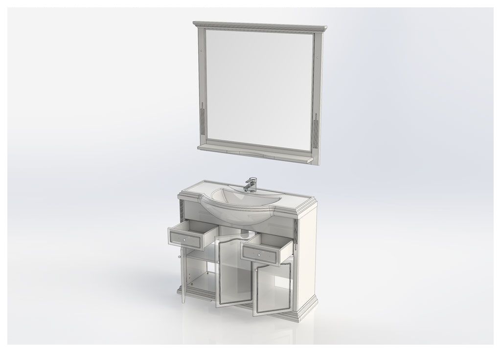 Мебель для ванной Aquanet Лагуна Классик 105 белый 00203778 - Вид №4