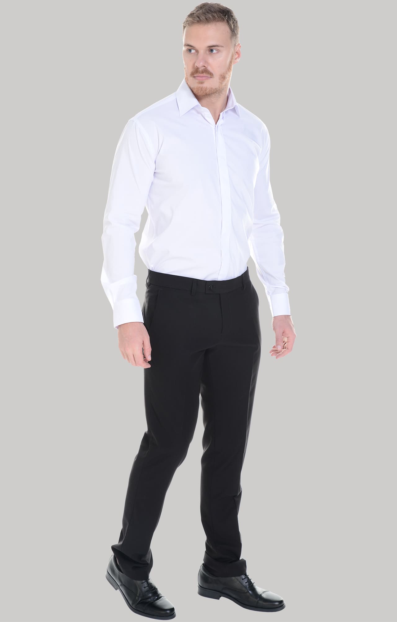 62462 Рубашка мужская  white El-Risto  Корпоративная одежда  размер 40/170-176  - Вид №27