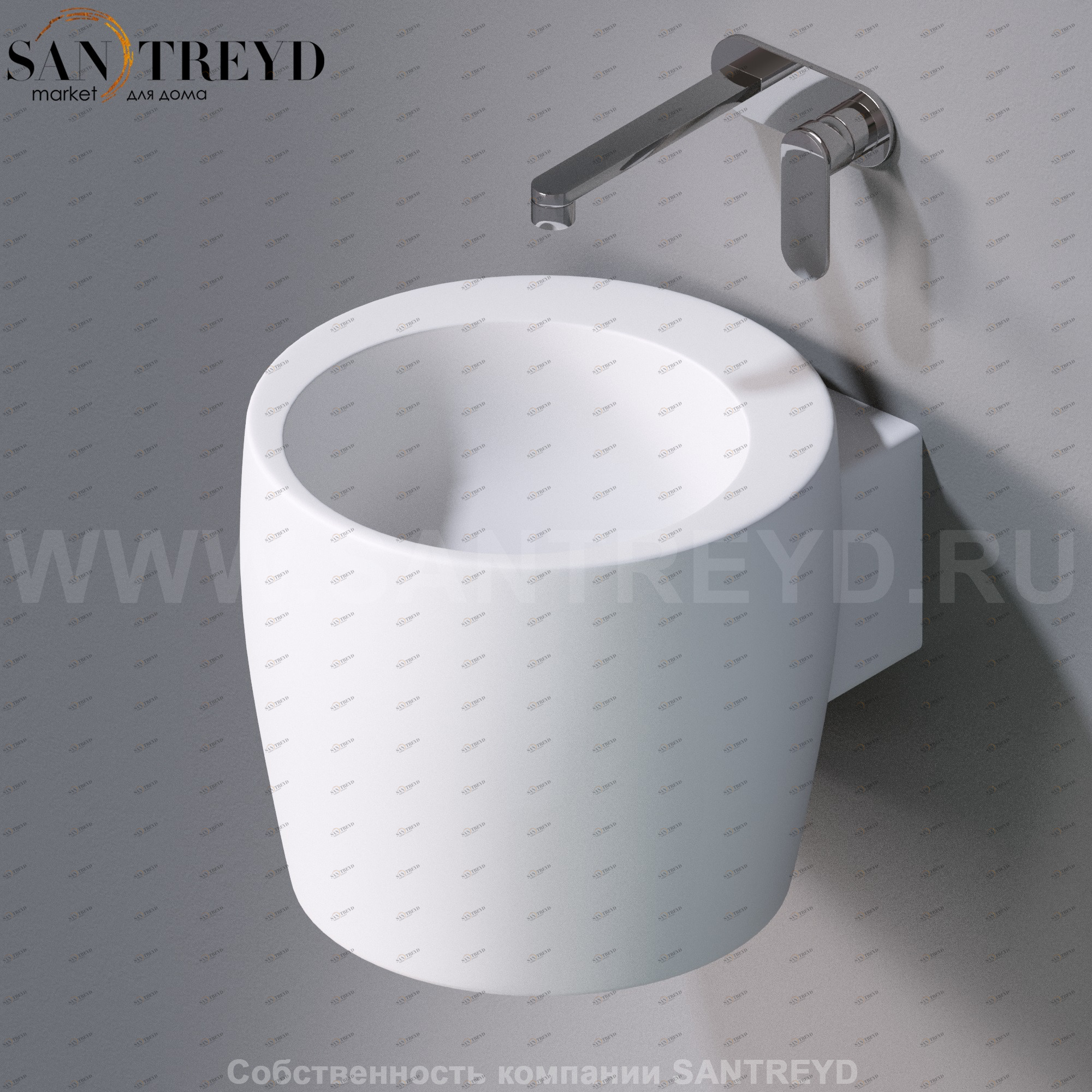 L102T0R0V1.101 Подвесная раковина настенная круглая A. e T. Italia SPOT белая AeT ITALIA TOTEM