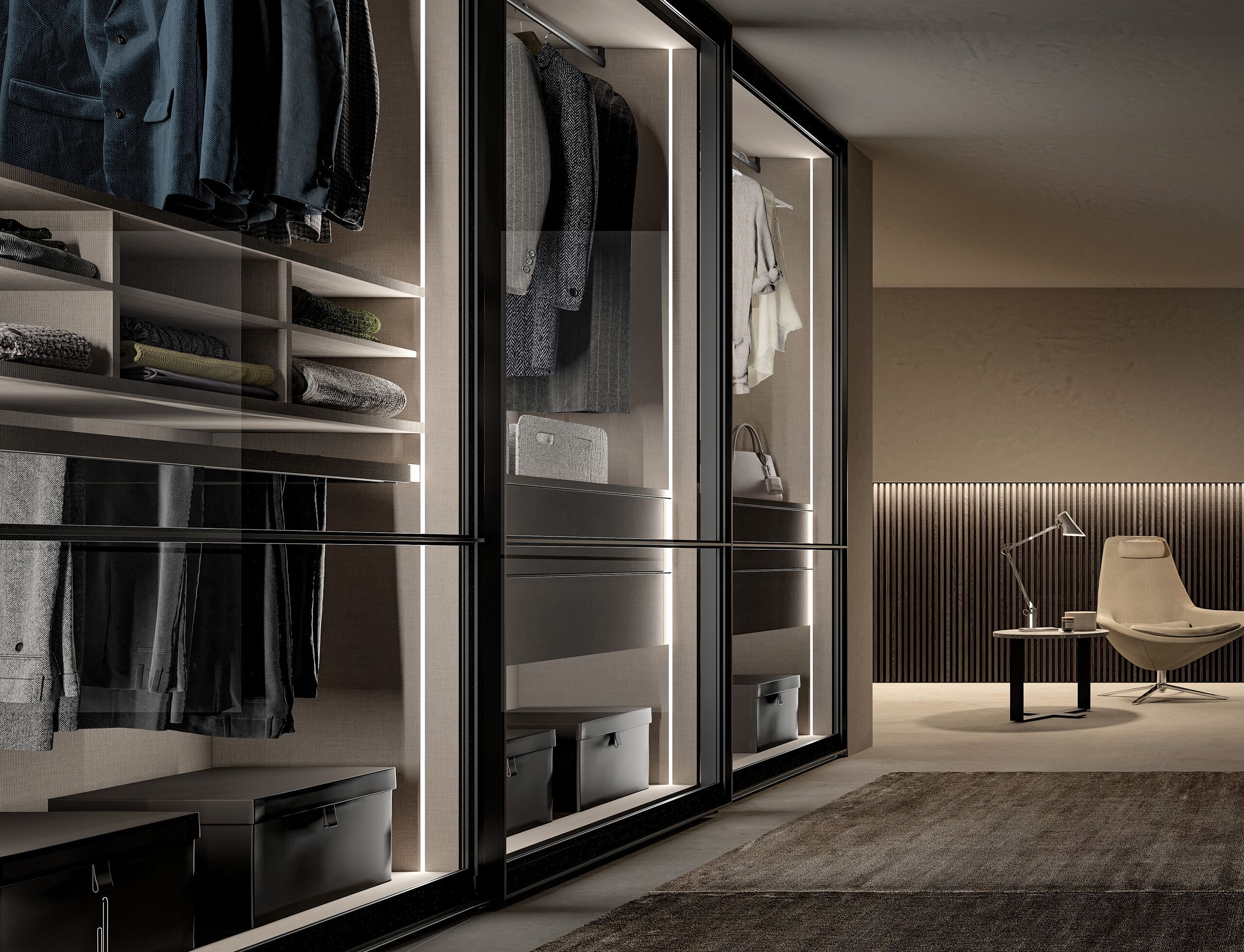 Стеклянный шкаф с раздвижными дверями Adok ателье ARCH-00063183 - Вид №1