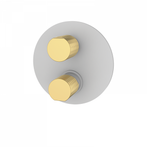 75135717 PREMIUM Белый Встроенный смеситель с переключателем Белое Матовое Золото GRB MIXERS