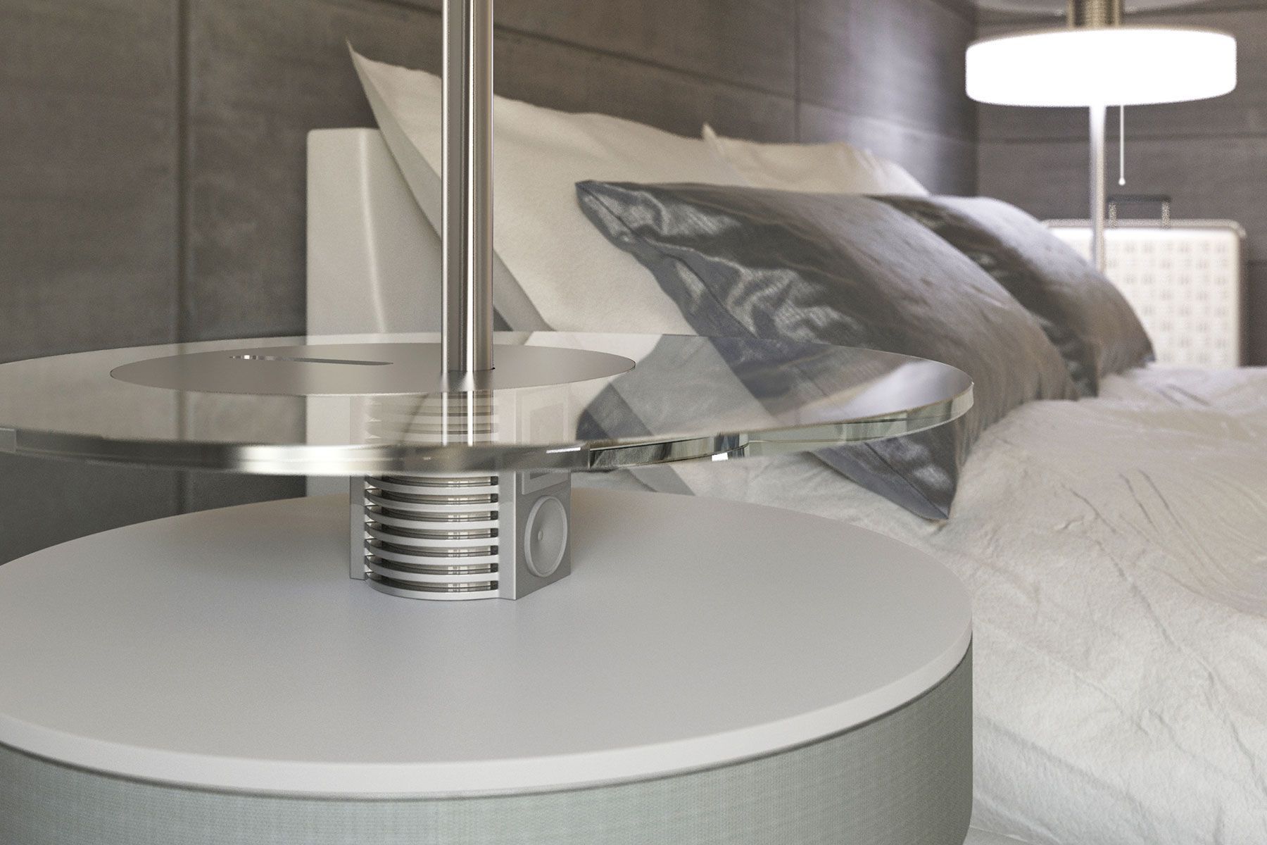 Круглая прикроватная тумбочка со встроенным освещением и динамиками Concepticon LIT-O ARCH-00045662 - Вид №2