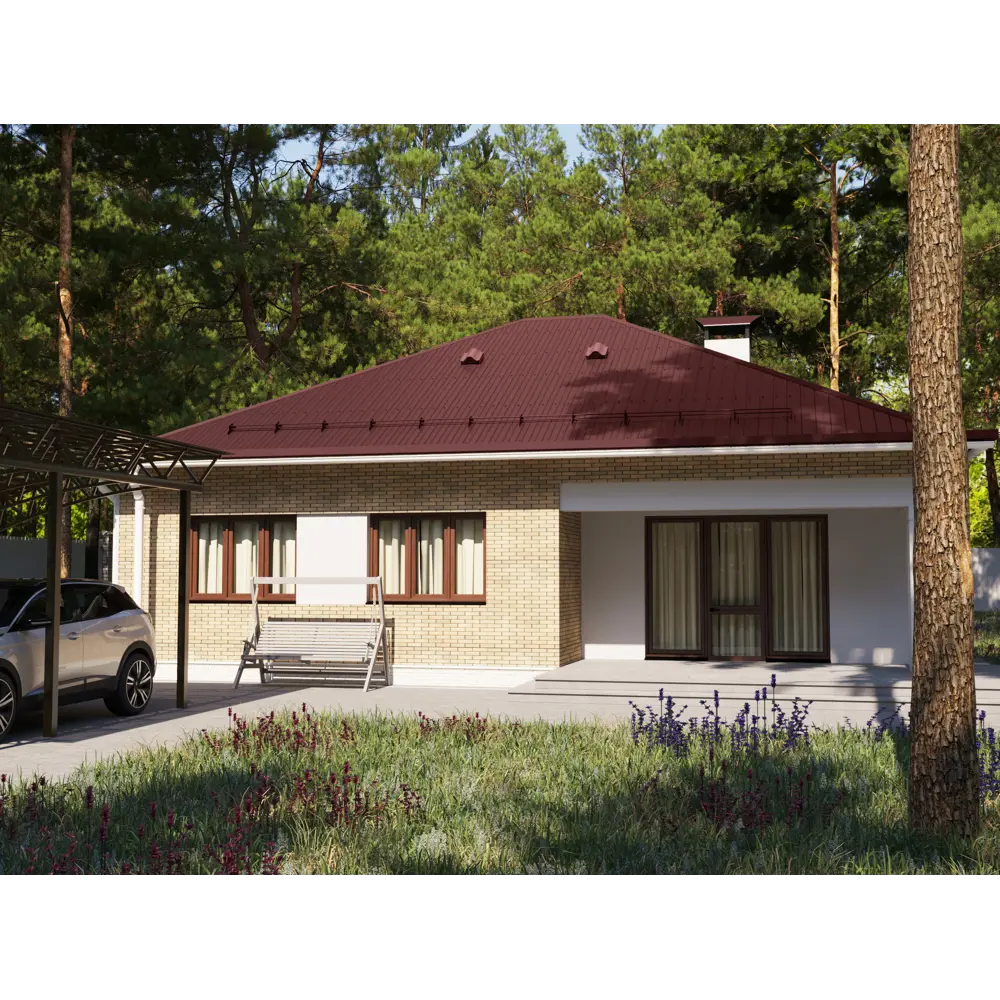 Профлист C21 0.45 мм 1060x2000 мм RAL 3005 вишня 83136994 STLM-2028912 Santreyd  - Вид №2