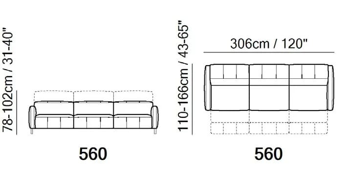 Кожаный диван-кровать с подголовником и подставкой для ног Natuzzi Italia Sophy ARCH-00047916 - Вид №6