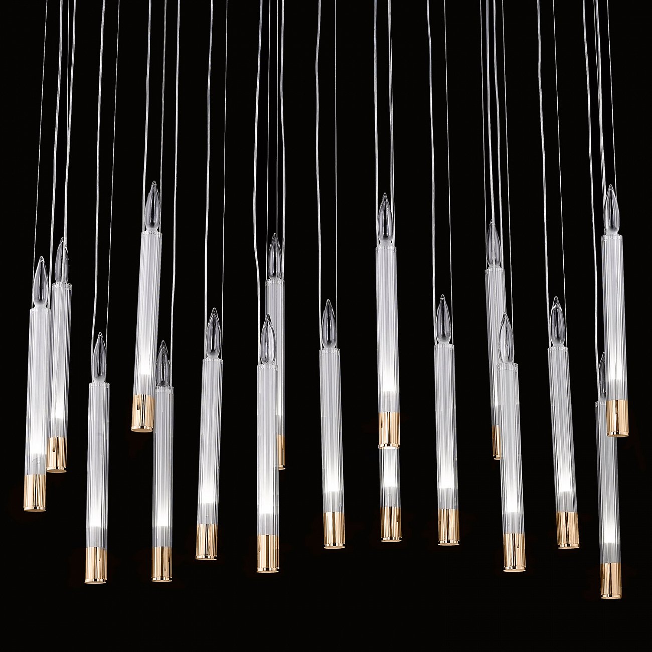 Светильник подвесной 120х118 см латунь с белым Candle PR68094-17 brass DELIGHT COLLECTION ДИЗАЙНЕРСКИЕ 00-3882367 Золото;прозрачный  - Вид №1