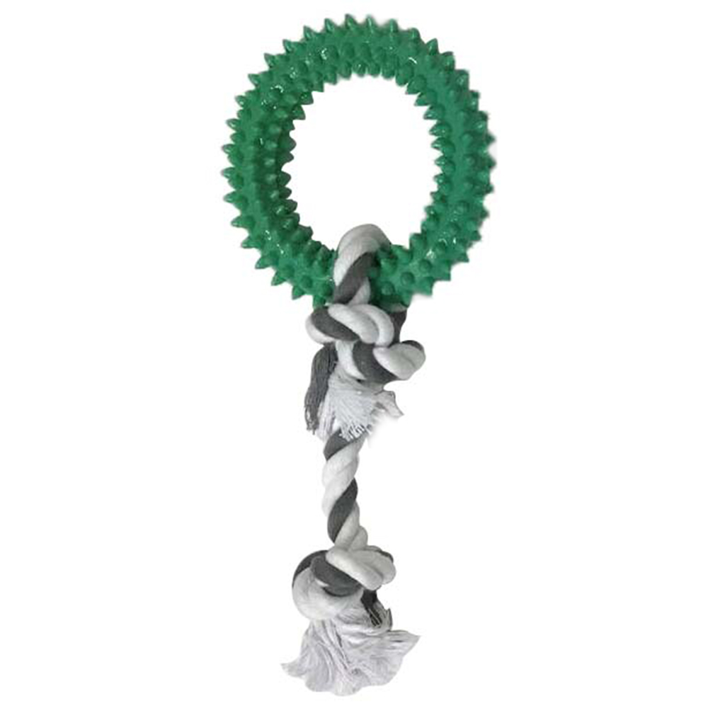 ПР0058581 Игрушка для собак Tropicool Кольцо из резины с канатом 24см CHOMPER  - Вид №1