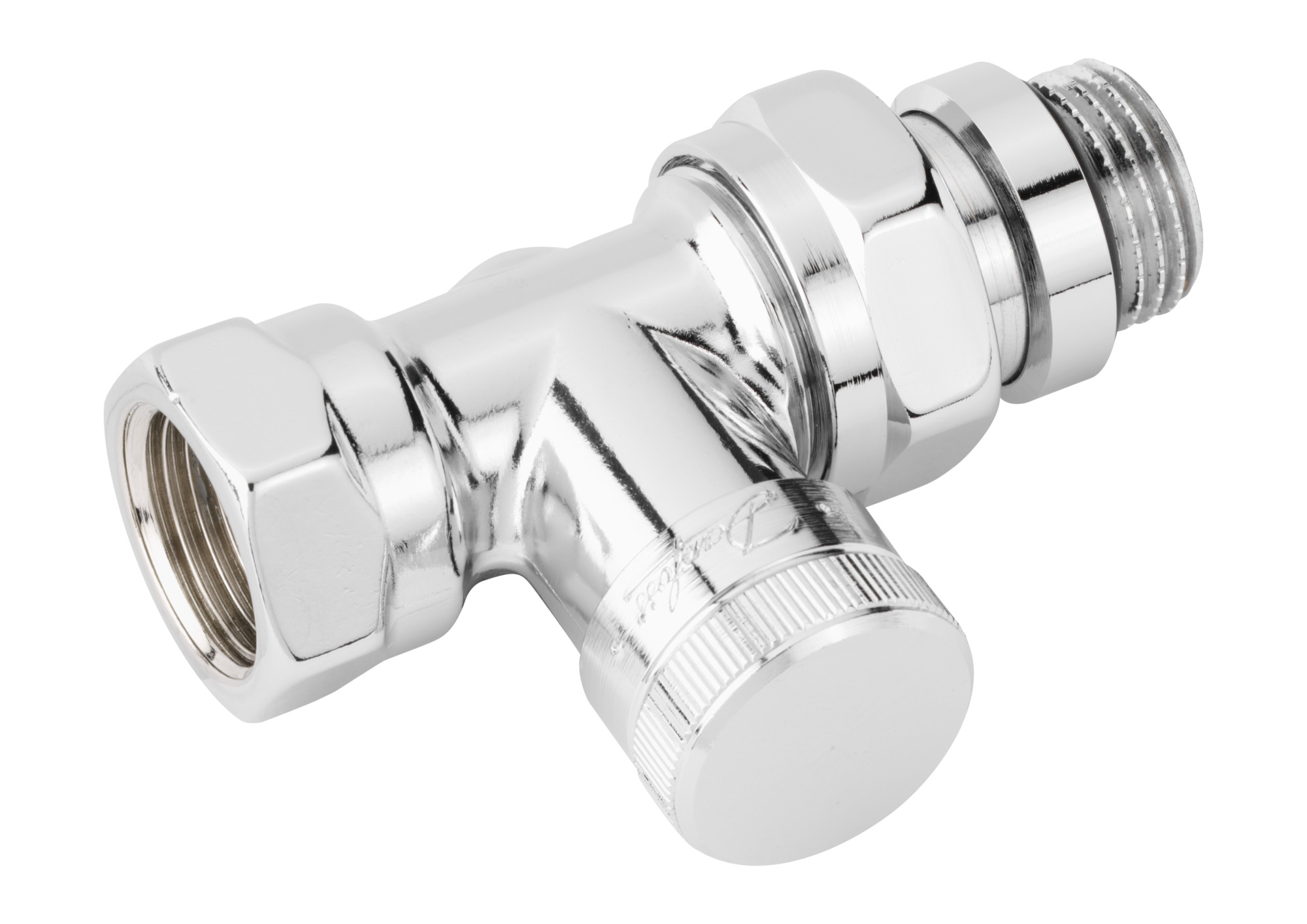 Danfoss Клапан RLV для бокового присоединения к радиатору RLV-CX Клапан запорный Ду 15, угл., хром 003L0273  - Вид №17