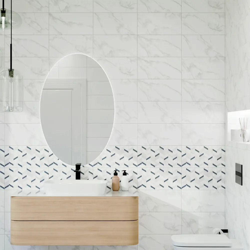 Плитка настенная Mersey Calacatta A0554H24104 20x40 см 1.6 м² матовая цвет серый 89352887 STLM-2088295 Santreyd