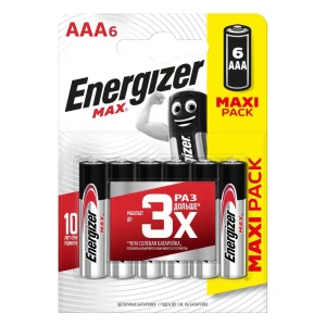 Батарейка Energizer Max AAA (LR03) алкалиновая 6 шт.