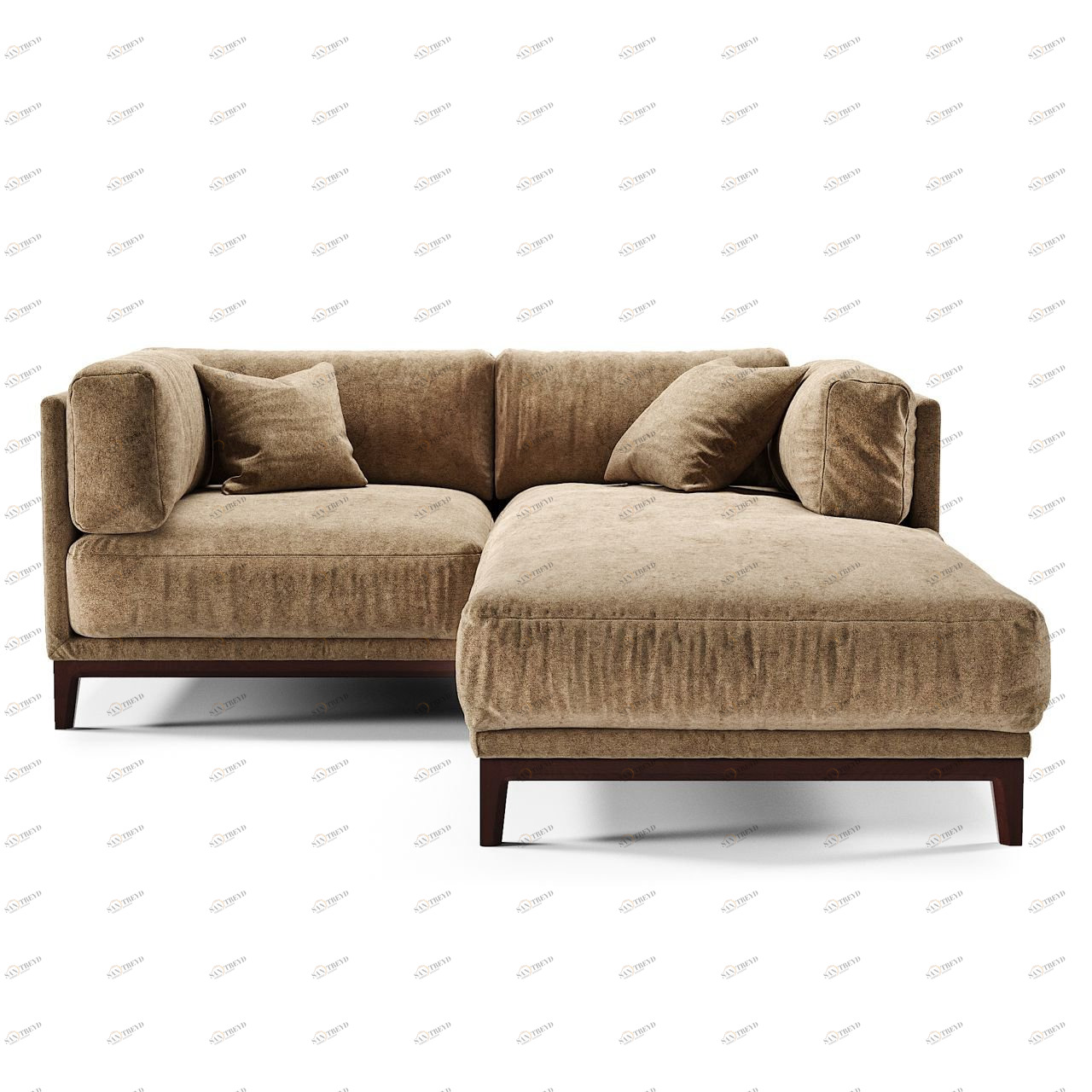 Диван Case угловой светло-коричневый 195х188 THE IDEA ДИЗАЙНЕРСКИЕ 210522 Коричневый 