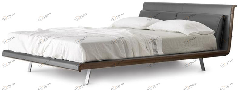 ZANETTE Кровать из орехового дерева с мягким изголовьем Aragona sun-id-1481783