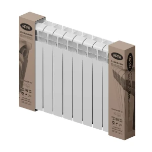 Радиатор секционный Rifar EcoBuild RE50010 500/100 10 секций боковое подключение биметалл белый