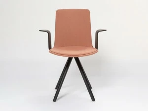 ENEA Стул на козелке из ткани с подлокотниками Lottus wood