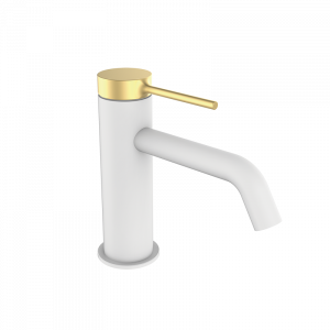 47510417 PREMIUM Белый мужчина Умывальник смеситель Белое Матовое Золото GRB MIXERS