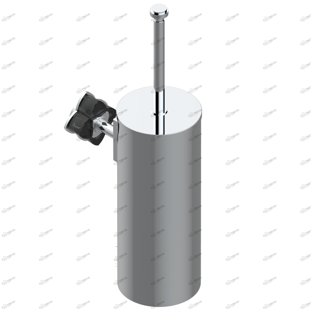 U6D-4720C Стакан настенный и щётка для унитаза с крышкой Thg-paris Pétale de Cristal, черный хрусталь Хром U6D-4720C CAT.A