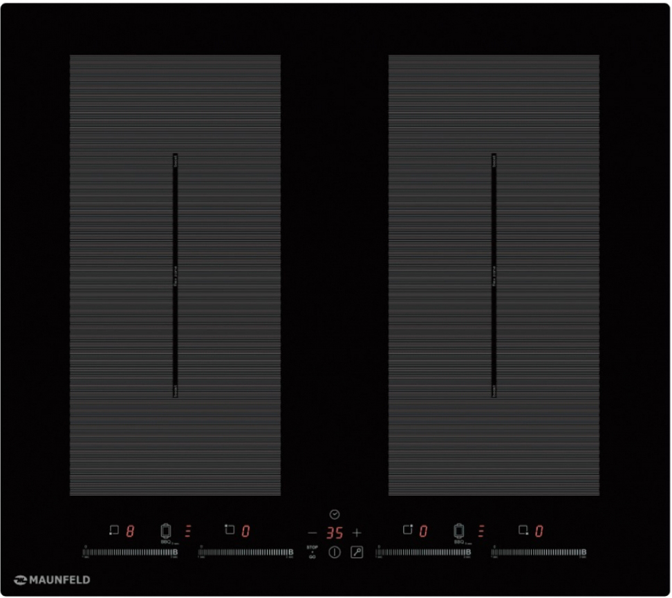 EVI.594.FL2(S)-BK Электрическая индукционная панель / индукционная, индукционная варочная панель 60см, сенсорное управление, flex zone, индикация степени нагрева, таймер, детектор диаметра посуды, замок от детей, бустеры, черная Maunfeld Maunfeld Light Santreyd 
