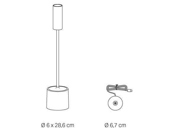 Алюминиевая аккумуляторная настольная лампа Zafferano CAROLINA ARCH-00068568 - Вид №16