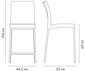 MOBLIBERICA Табурет высокий, обитый тканью, с подставкой для ног Naomi sun-id-1382415 - Вид №2
