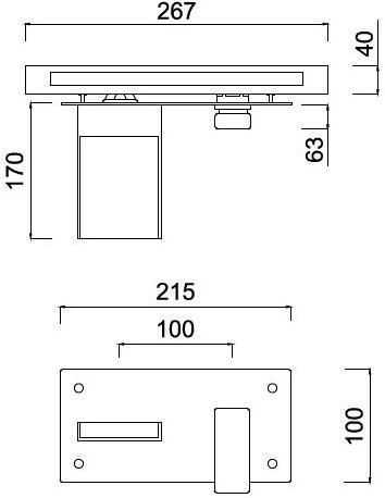 Rubinetteria Giulini Смеситель для раковины водопад настенный с тарелкой Pablolux F9809-b1 - Вид №1