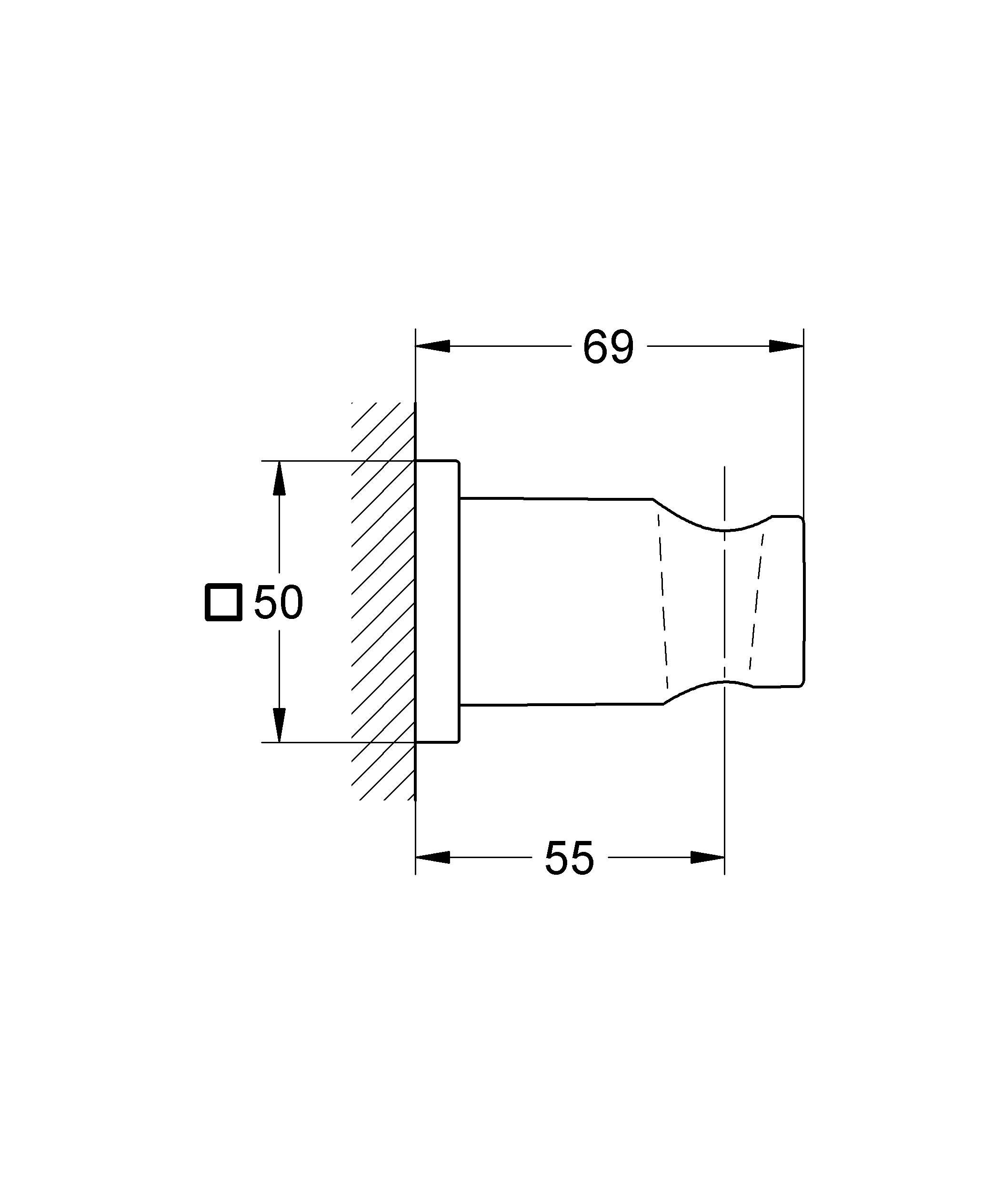 Держатель настенный для ручного душа GROHE Rainshower, белая луна (27075LS0) - Вид №1