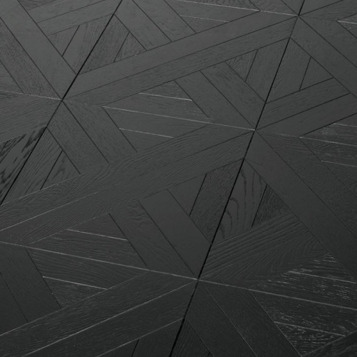 Модульный паркет Marco Ferutti Linea Linea Неро Черный Дуб с брашью (Текстурированная) 405х405 мм 2600600033 - Вид №5