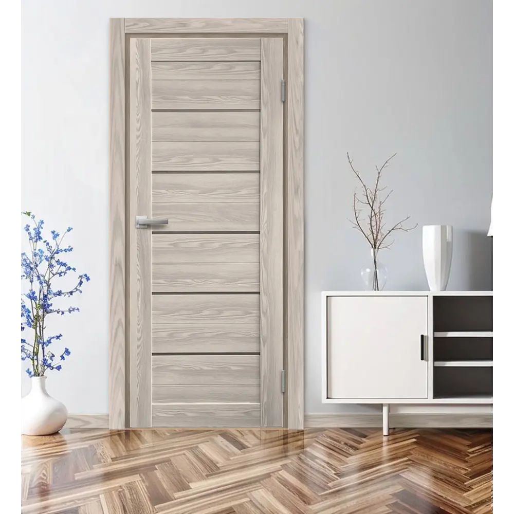 Комплект двери Новара Горизонталь остекленная 70x200 см ПВХ цвет ривьера с добором 200 мм МАРИО РИОЛИ STLM-2044885 - Вид №1