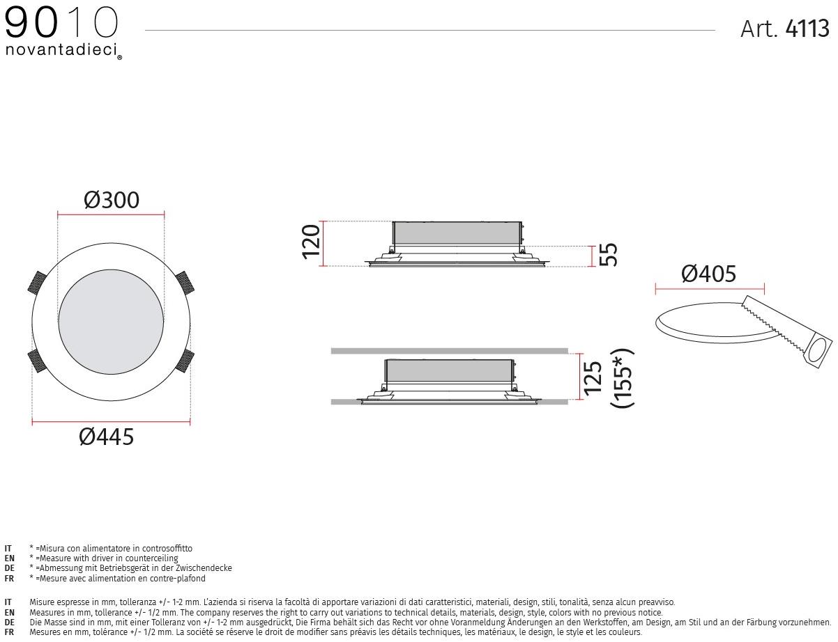 9010 novantadieci Встраиваемый потолочный светильник led из cristaly®  4113  - Вид №2