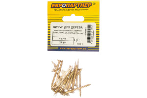 15978716 Конструкционный шуруп для дерева с фрезой потай, ж/п Torx 20 4.0х40, 20 шт. 15 0411 1 ЕВРОПАРТНЕР