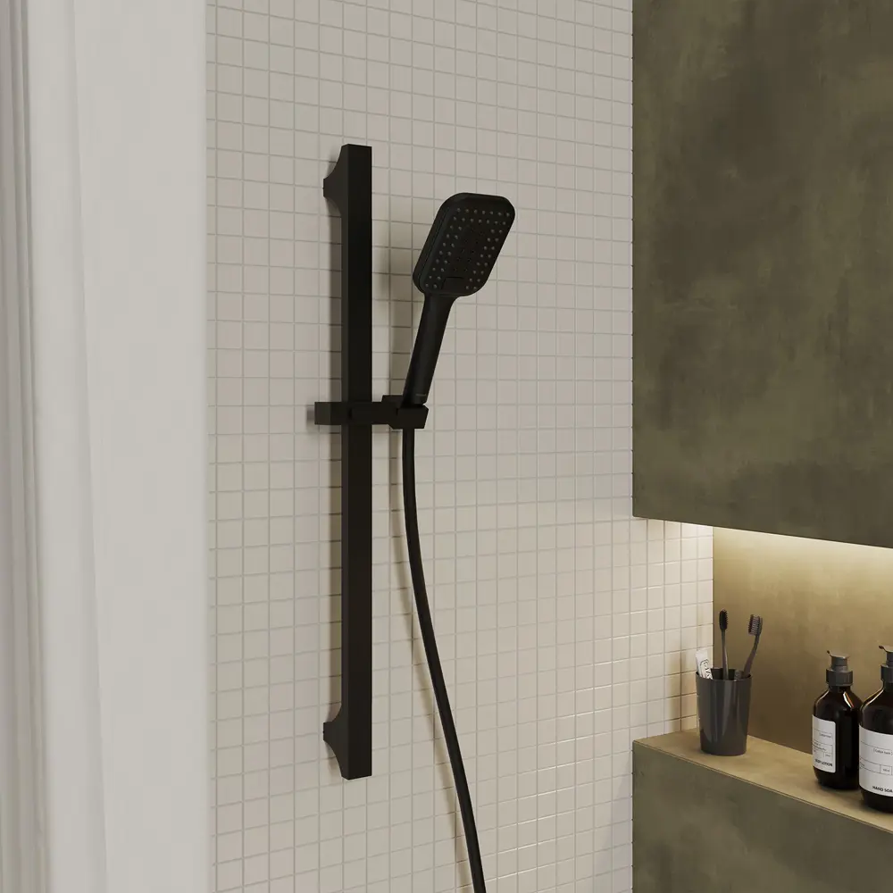 Milardo Ideal Spa - прямоугольная лейка для душа с 3 режимами, черный матовый 89349130 STLM-1467982 - Вид №5