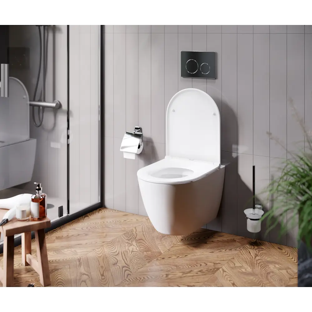 Комплект инсталляция с унитазом AM.PM Pulse Flash Clean IS80151.9P1702, с микролифтом, клавиша цвет хром 89343094 STLM-2091763 - Вид №3