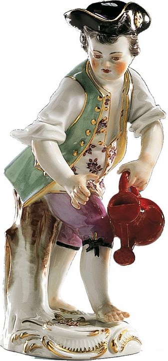 73598 Meissen Фигурка 14см "Мальчик с лейкой" (И.-И.Кэндлер,1740г.) (пара к 60335) Фарфор 