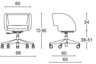 Diemme Офисное кресло из ткани с 5 спицами на колесиках Vanity sun-id-1418195 - Вид №4